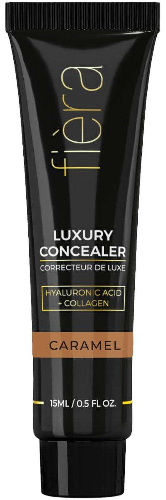 Luxury Concealer with Anti-Aging - All Day Coverage for Dark Circles, Fine Lines, Wrinkles & Spots - Caramel, 0.5 Ounce
