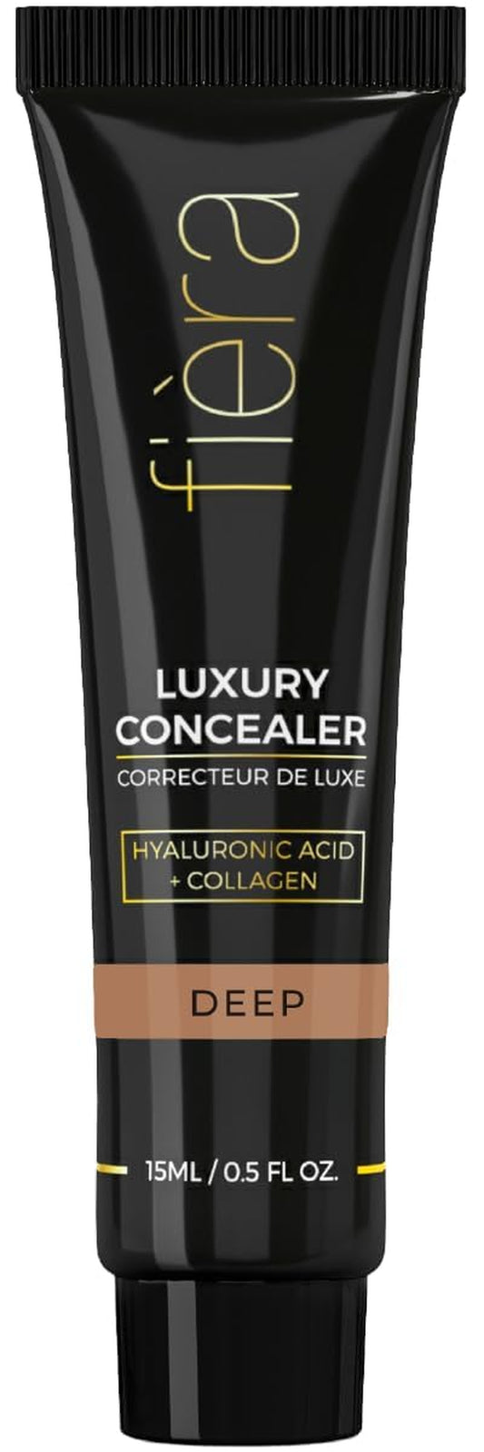 Luxury Concealer with Anti-Aging - All Day Coverage for Dark Circles, Fine Lines, Wrinkles & Spots - Deep, 0.5 Ounce