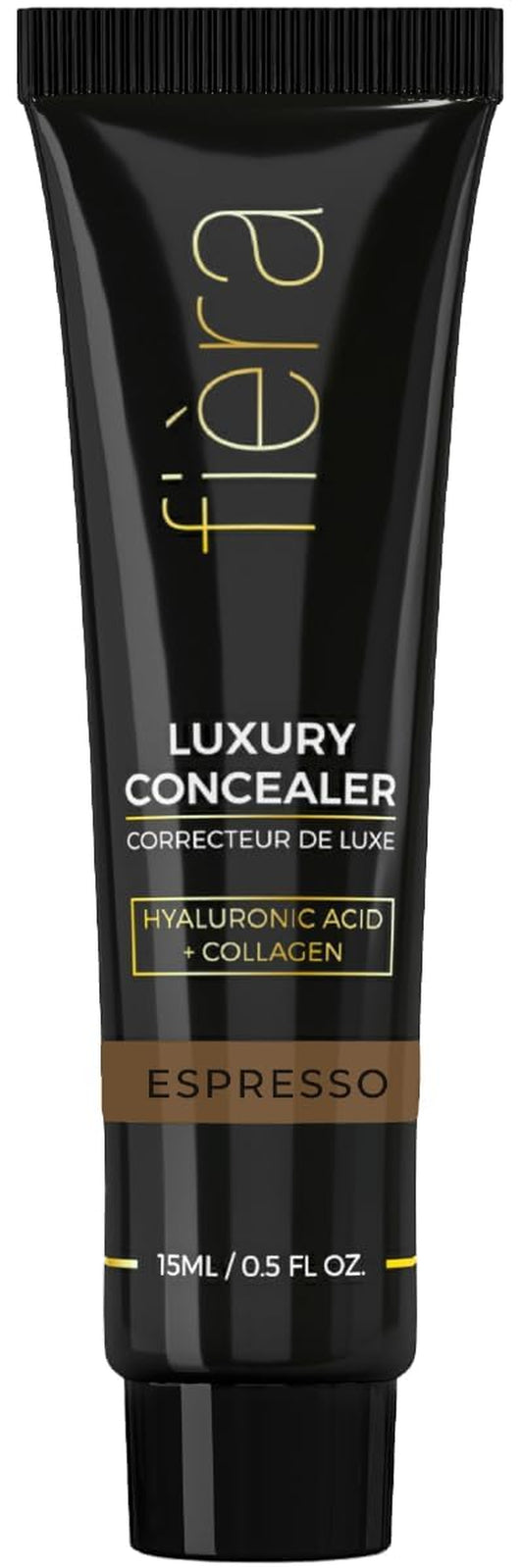 Luxury Concealer with Anti-Aging - All Day Coverage for Dark Circles, Fine Lines, Wrinkles & Spots - Espresso, 0.5 Ounce