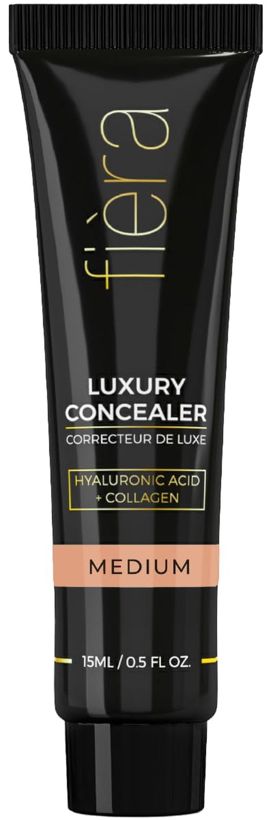 Luxury Concealer with Anti-Aging - All Day Coverage for Dark Circles, Fine Lines, Wrinkles & Spots - Medium, 0.5 Ounce